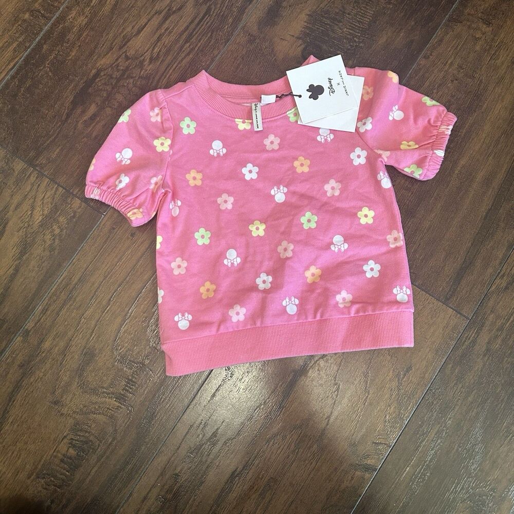 Disney x Janie and Jack Pink Floral Minnie Top Girls 18-24M NWT
